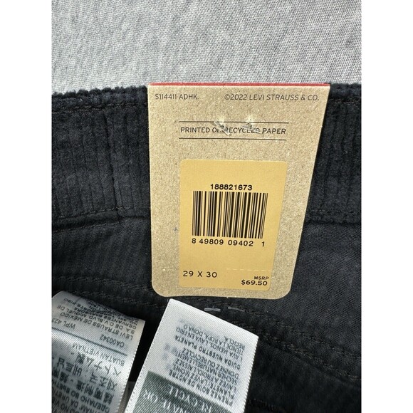 Levi's 721 High Rise‎ Skinny Pants Women's W29 x L30 Black Corduroy NWT - Picture 2 of 7